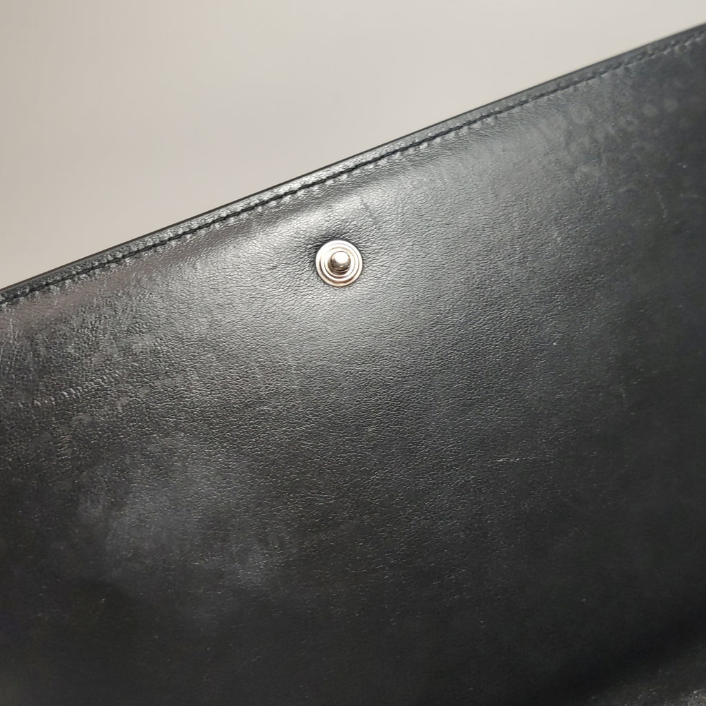 Saint Laurent Wallet on Chain Croc Black