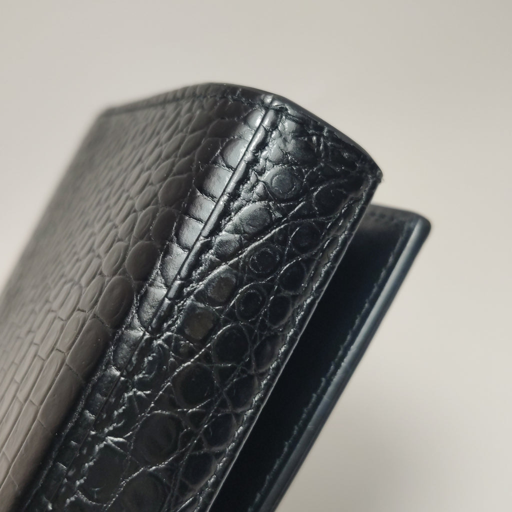 Saint Laurent Wallet on Chain Croc Black