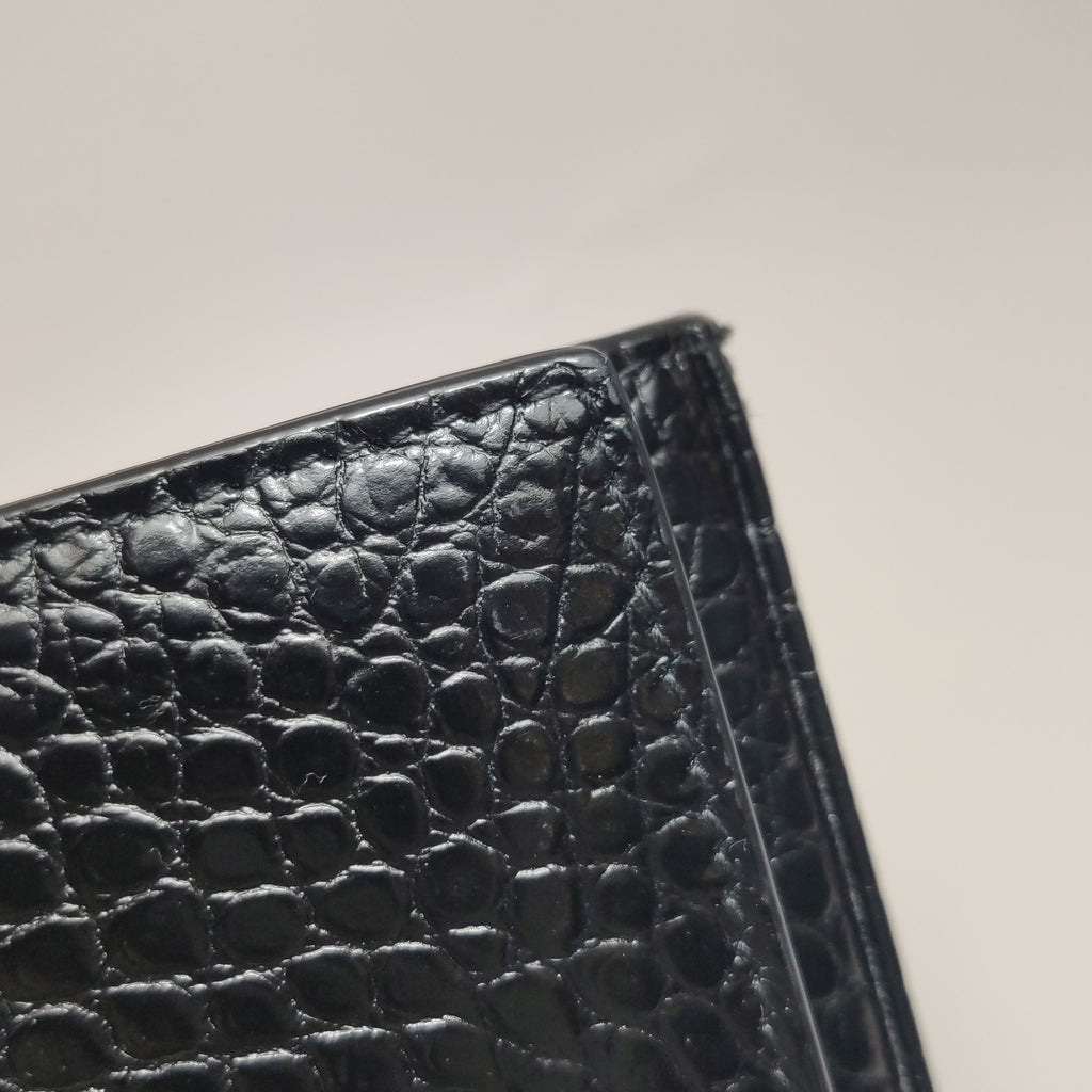 Saint Laurent Wallet on Chain Croc Black