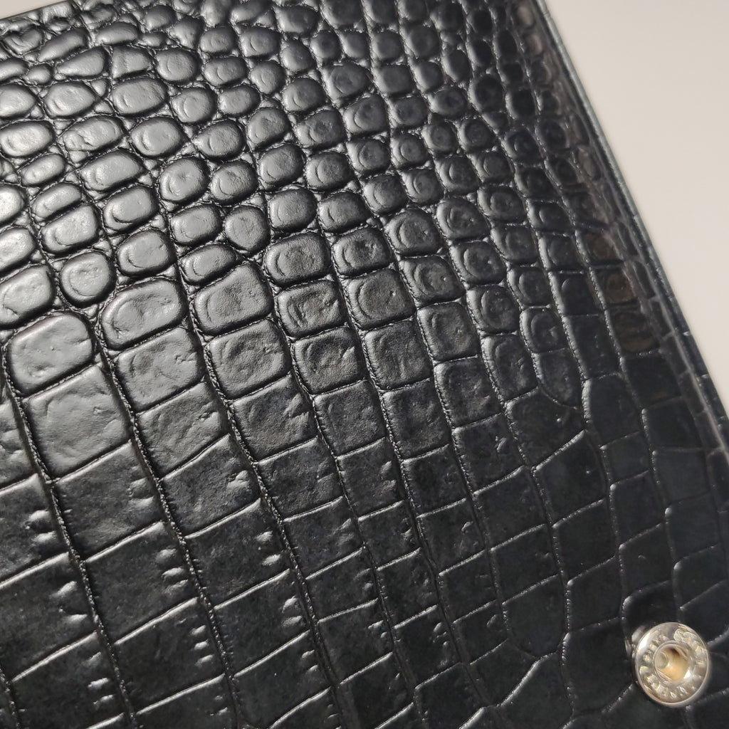 Saint Laurent Wallet on Chain Croc Black
