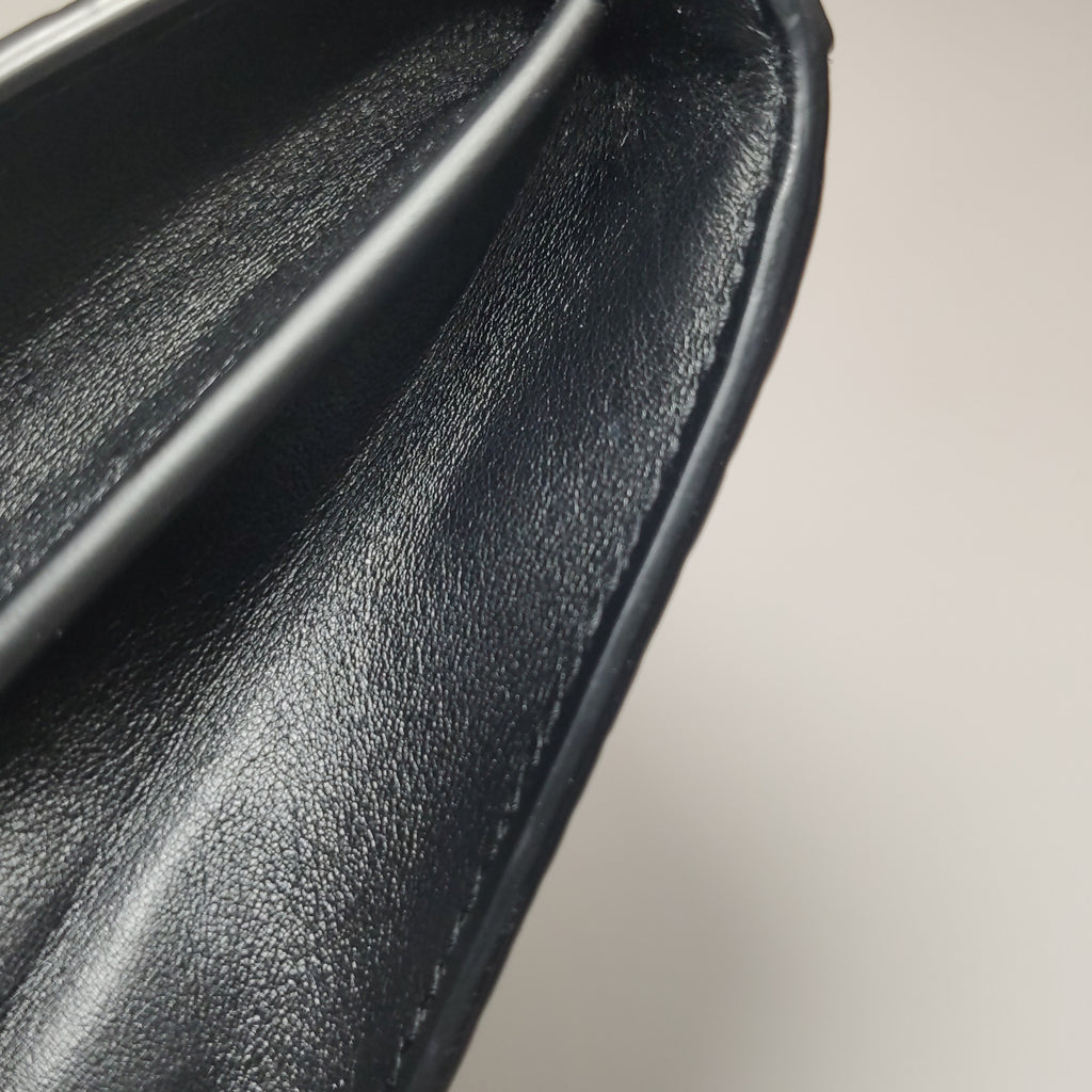 Saint Laurent Wallet on Chain Croc Black