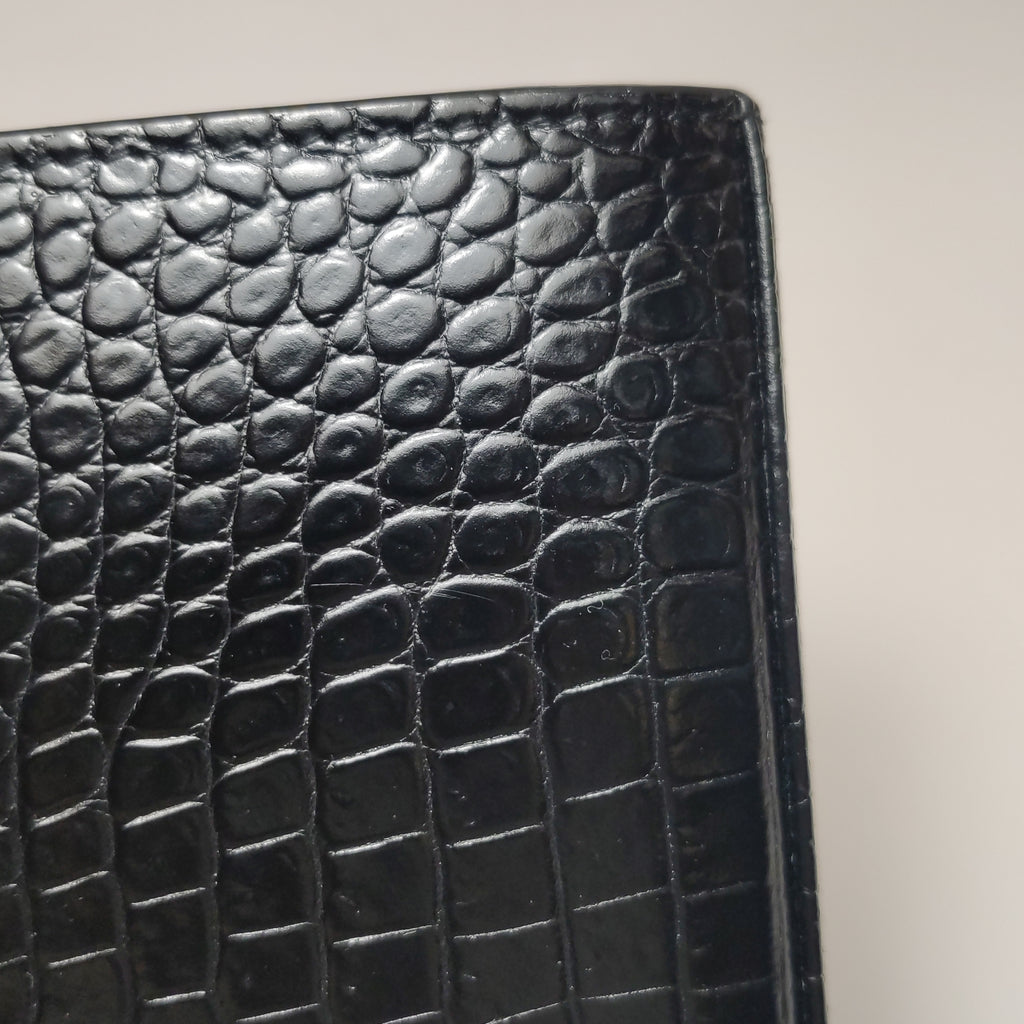 Saint Laurent Wallet on Chain Croc Black
