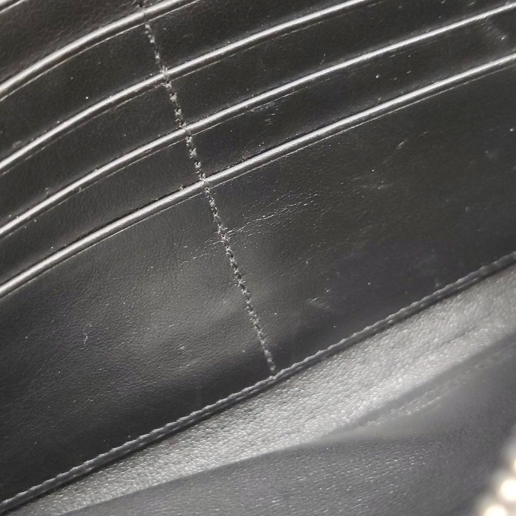 Saint Laurent Wallet on Chain Croc Black