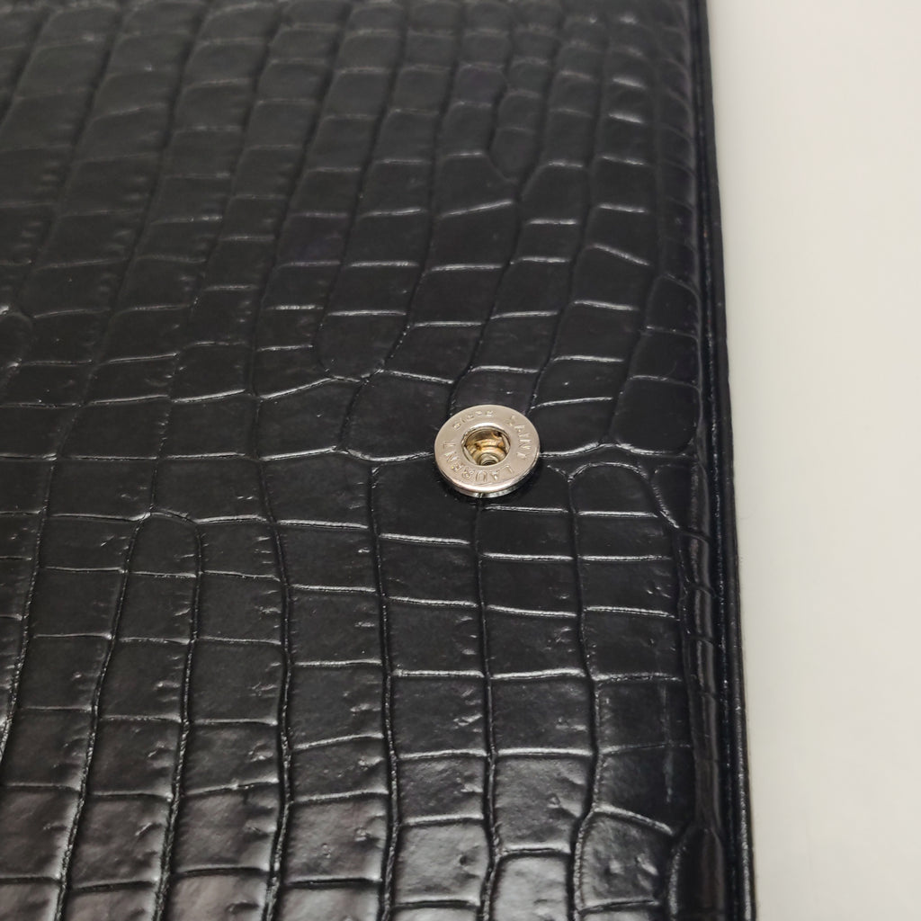 Saint Laurent Wallet on Chain Croc Black