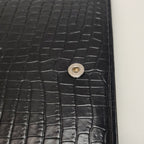 Saint Laurent Wallet on Chain Croc Black