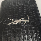Saint Laurent Wallet on Chain Croc Black