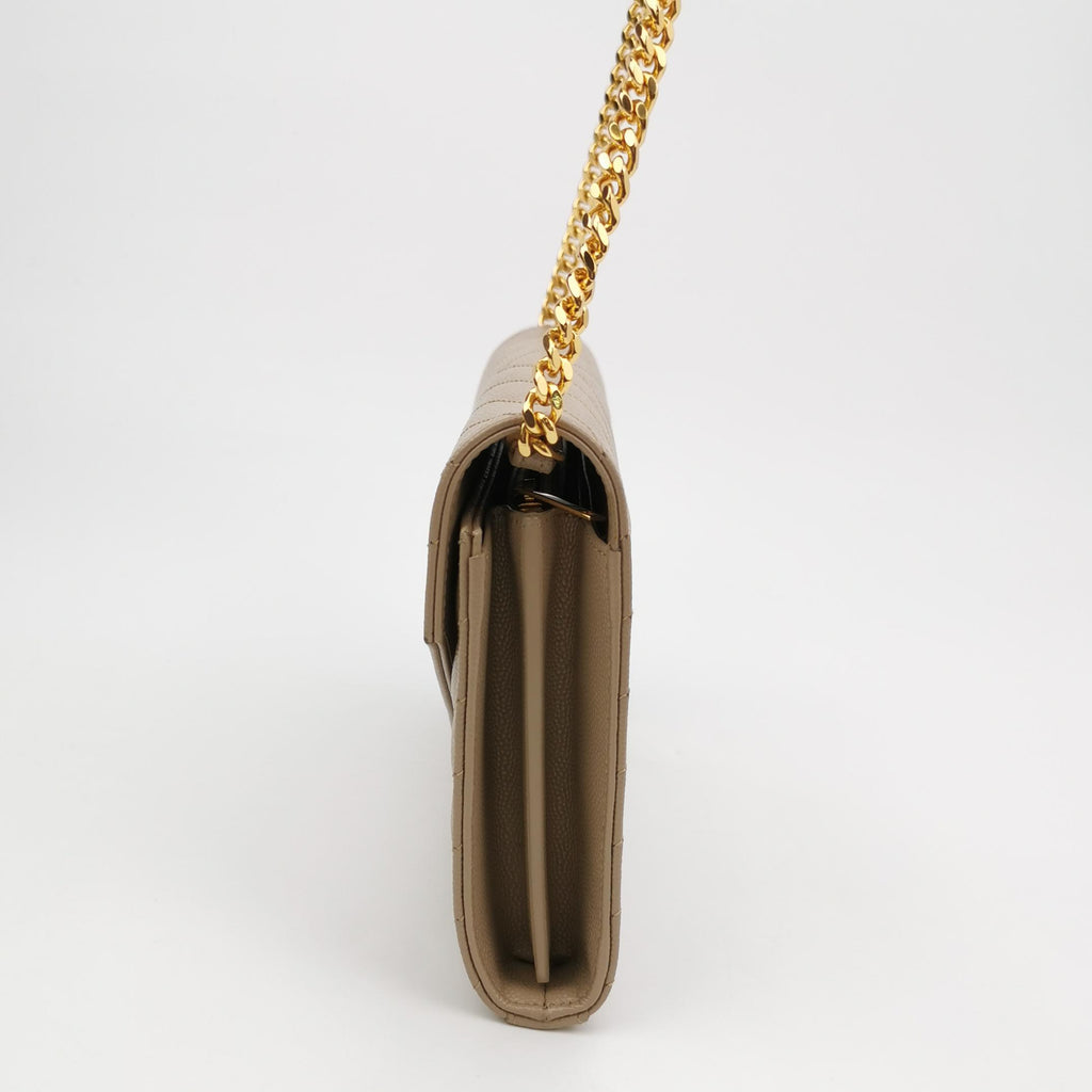 Saint Laurent Wallet on Chain Large Grain de Poudre