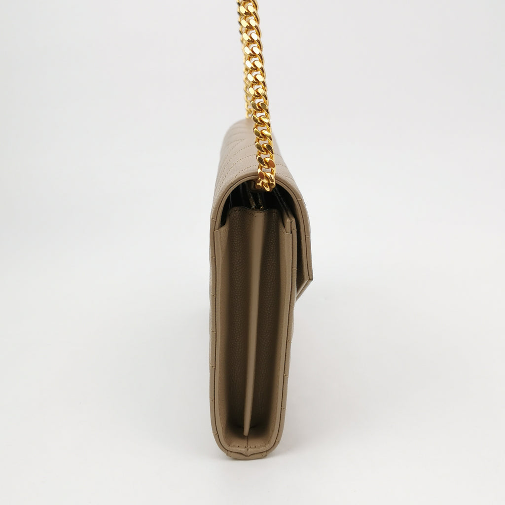 Saint Laurent Wallet on Chain Large Grain de Poudre