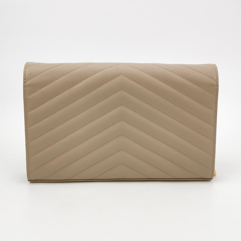 Saint Laurent Wallet on Chain Large Grain de Poudre