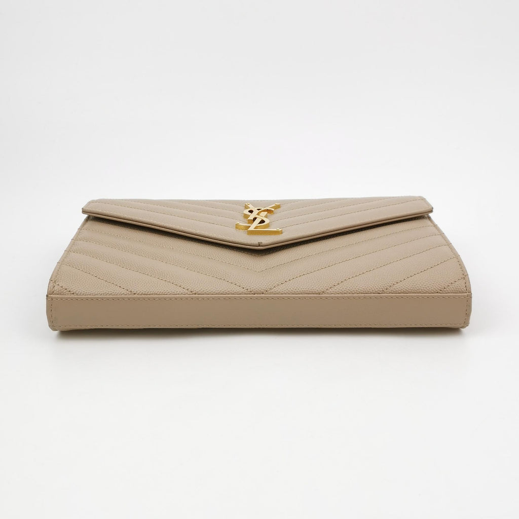 Saint Laurent Wallet on Chain Large Grain de Poudre
