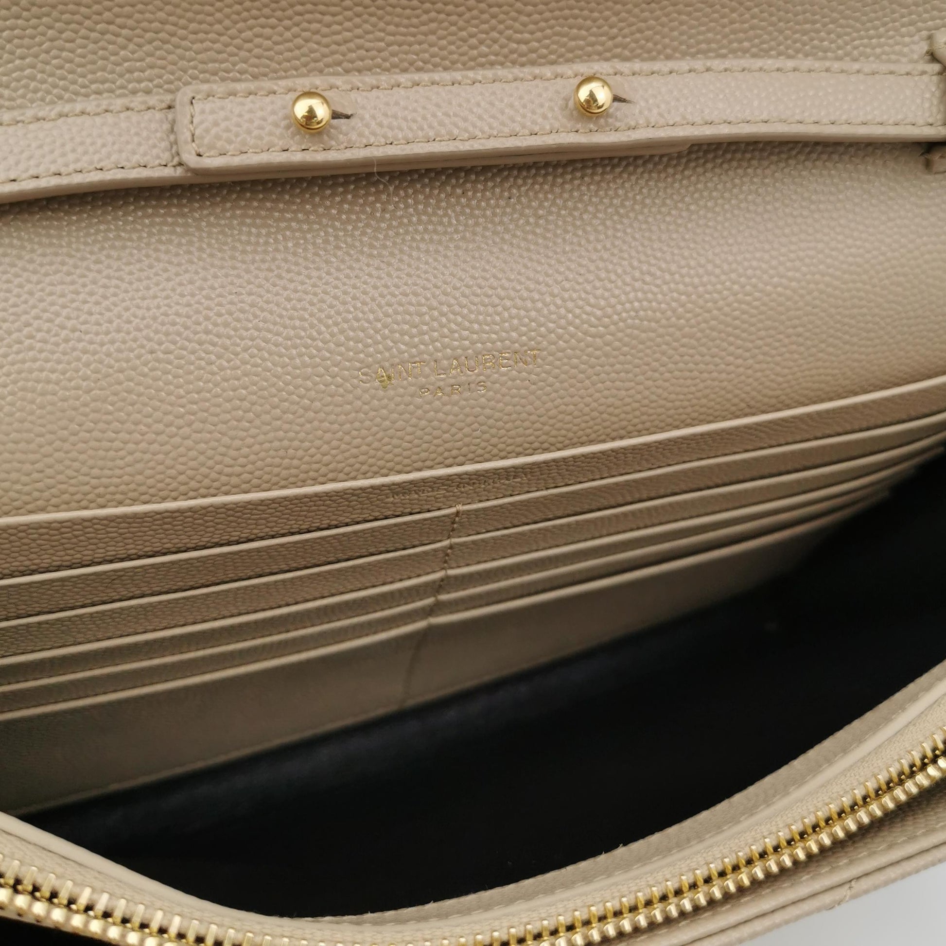 Saint Laurent Wallet on Chain Large Grain de Poudre