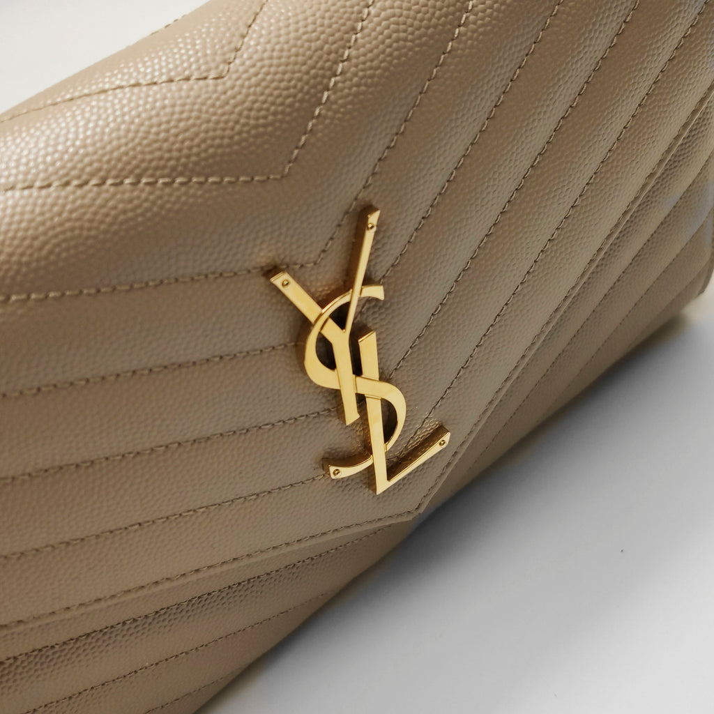 Saint Laurent Wallet on Chain Large Grain de Poudre