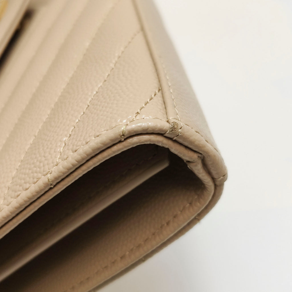 Saint Laurent Wallet on Chain Large Grain de Poudre