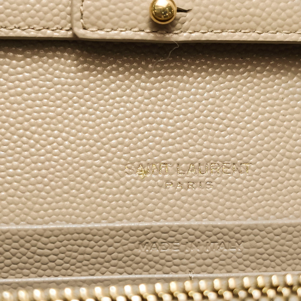 Saint Laurent Wallet on Chain Large Grain de Poudre