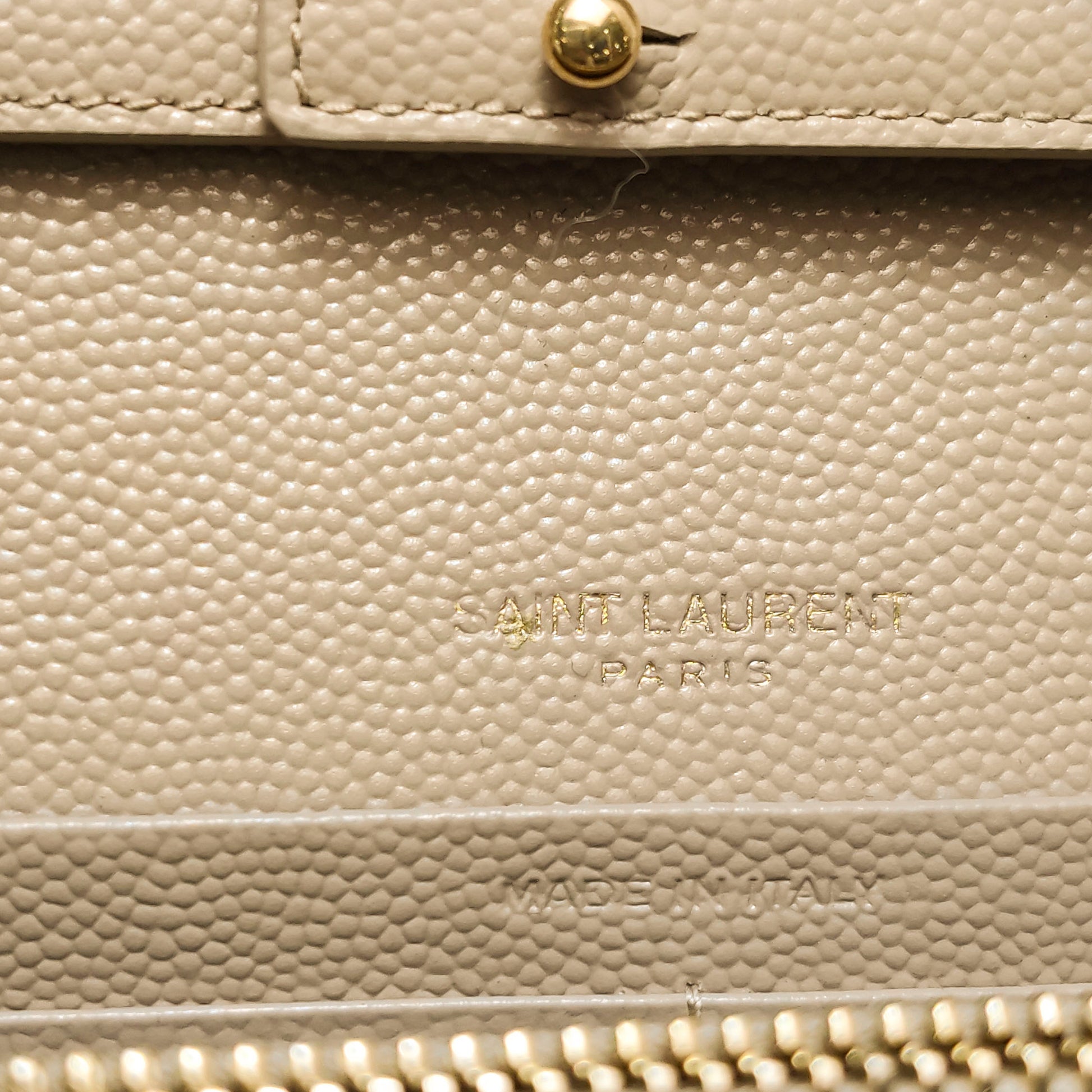 Saint Laurent Wallet on Chain Large Grain de Poudre