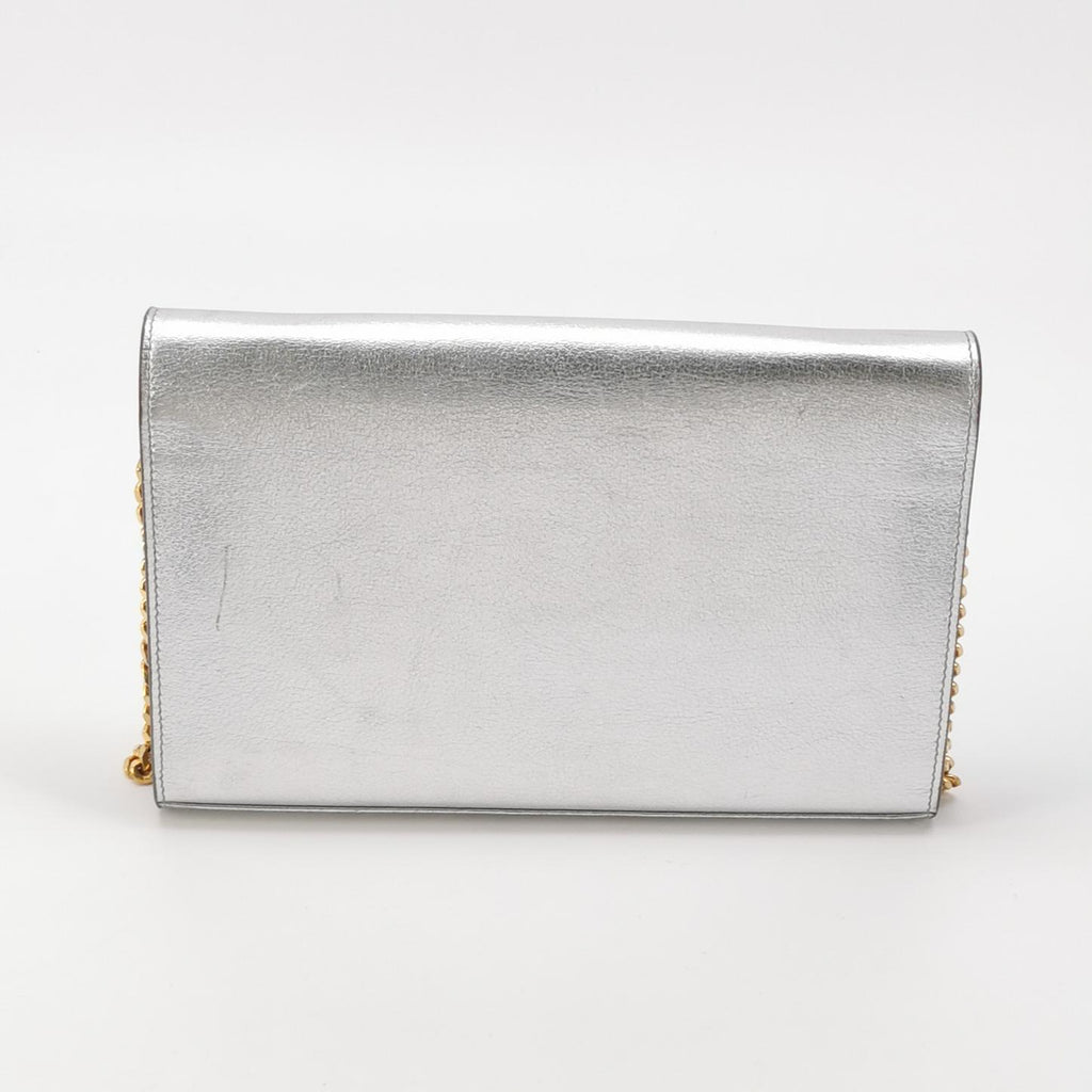 Saint Laurent Kate Wallet on Chain Silver