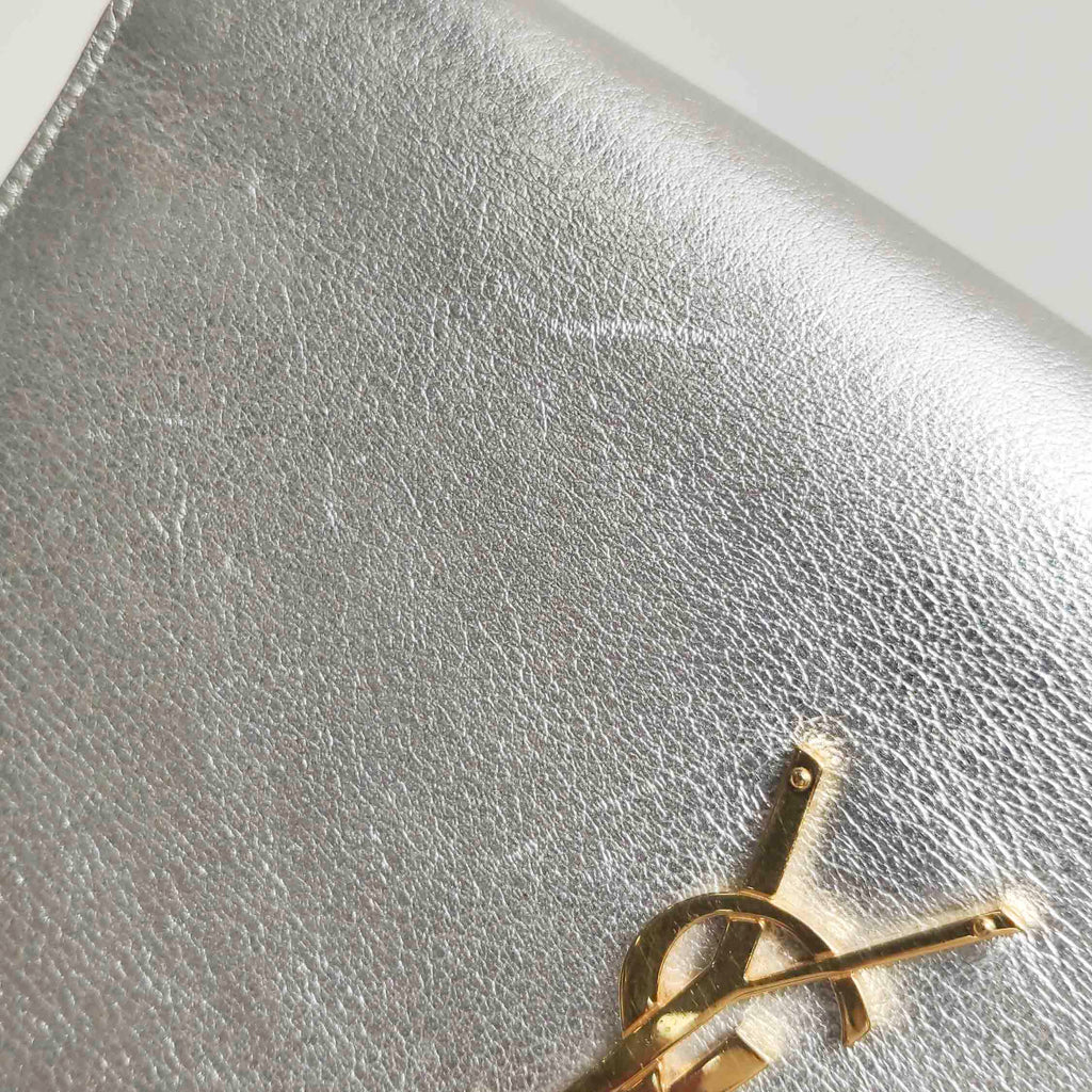 Saint Laurent Kate Wallet on Chain Silver