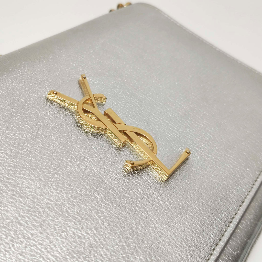 Saint Laurent Kate Wallet on Chain Silver