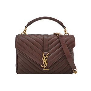 Saint Laurent College Medium Chevron Burgundy