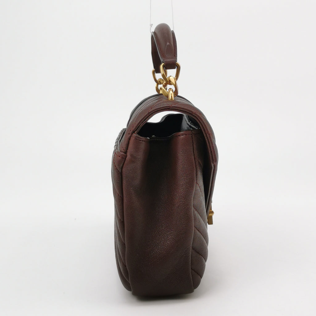 Saint Laurent College Medium Chevron Burgundy
