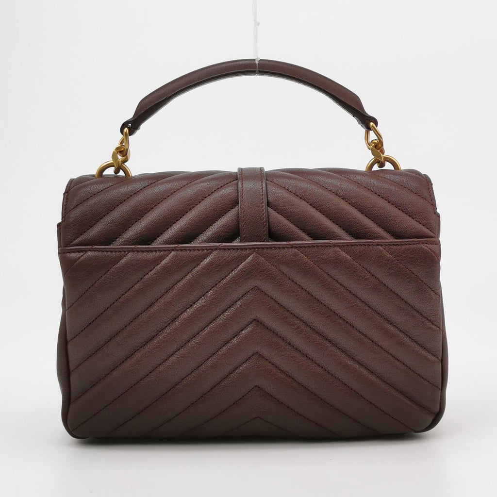 Saint Laurent College Medium Chevron Burgundy