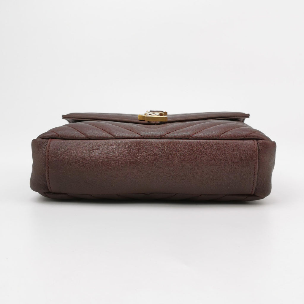 Saint Laurent College Medium Chevron Burgundy