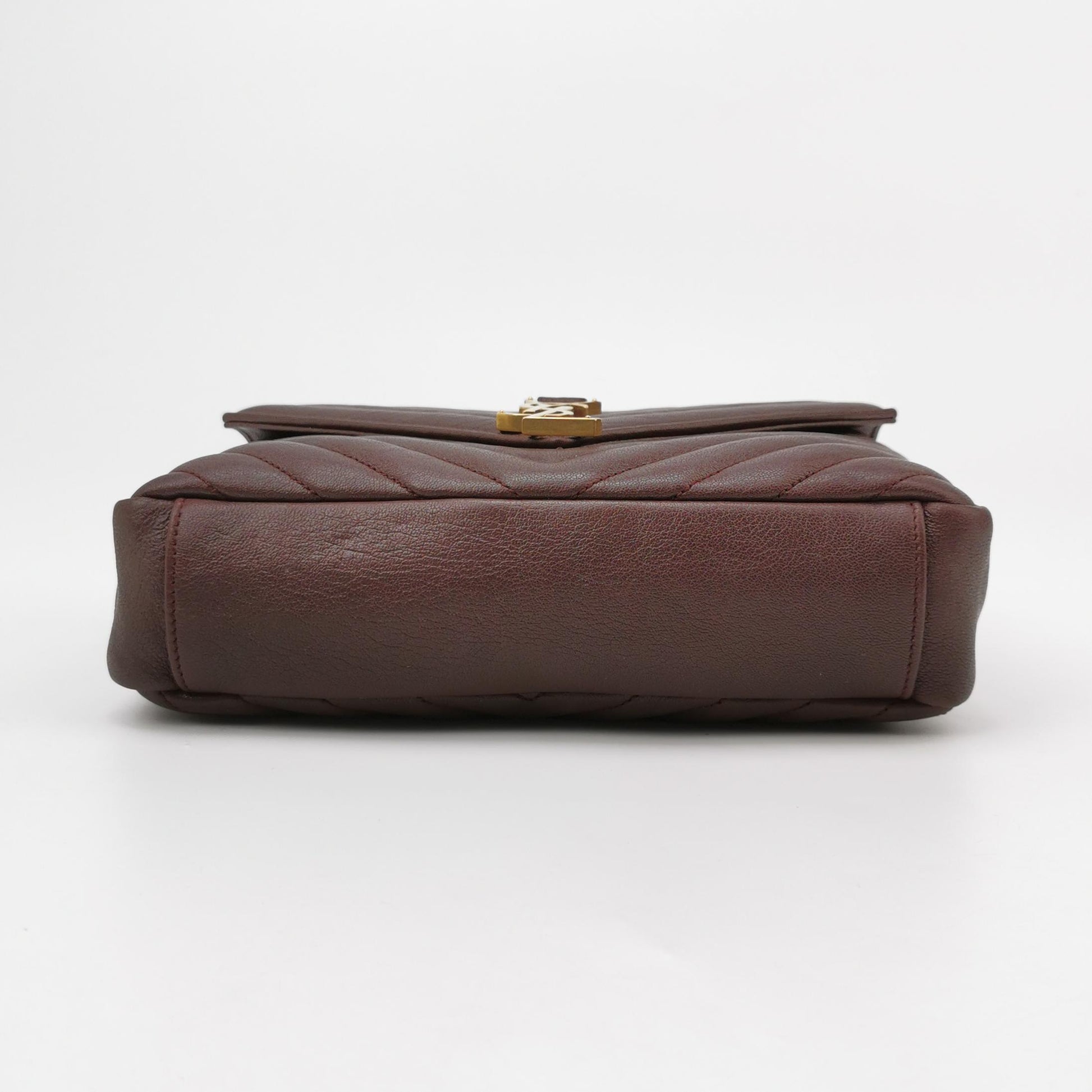 Saint Laurent College Medium Chevron Burgundy