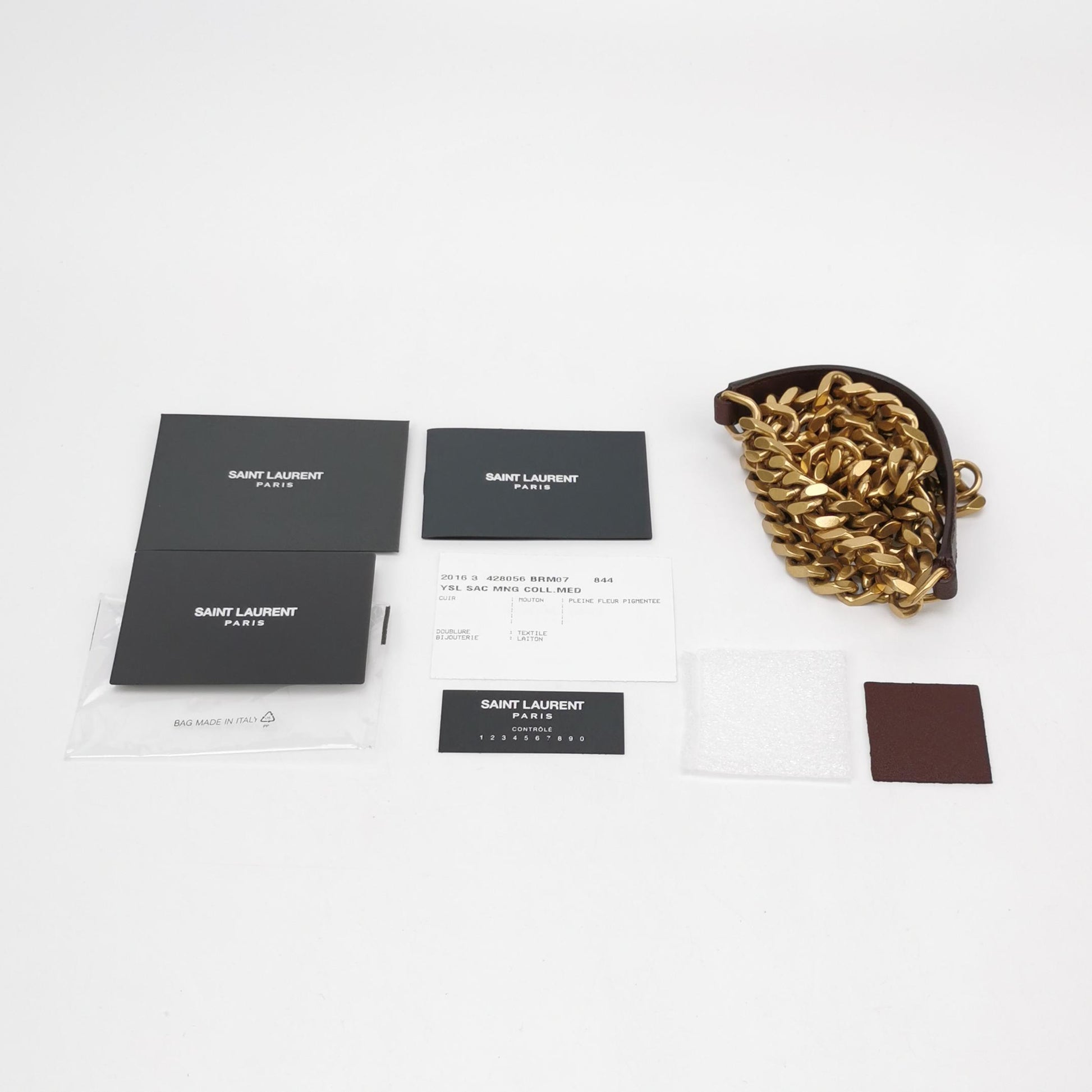 Saint Laurent College Medium Chevron Burgundy