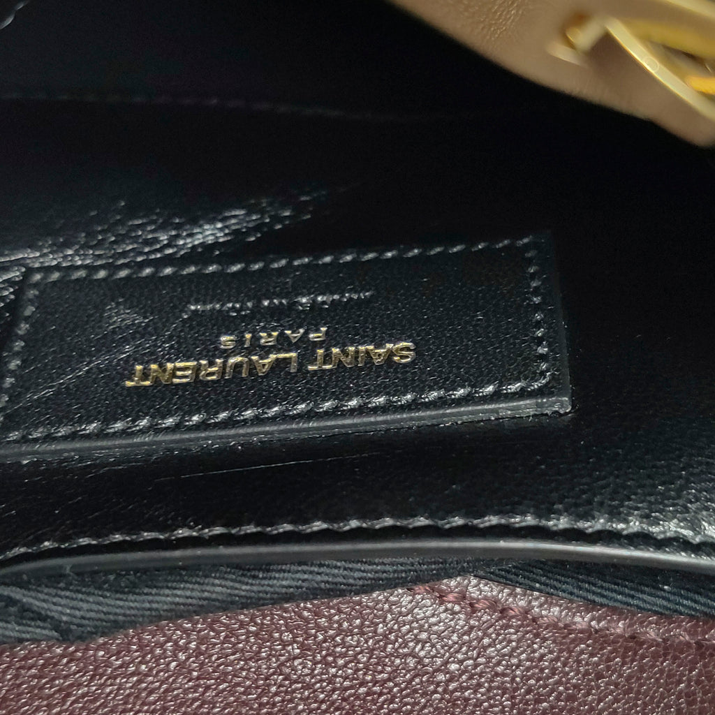 Saint Laurent College Medium Chevron Burgundy