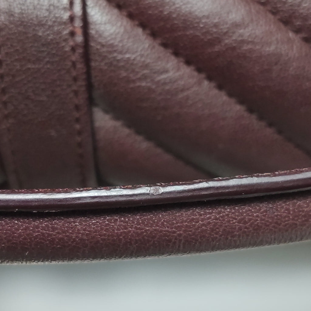 Saint Laurent College Medium Chevron Burgundy