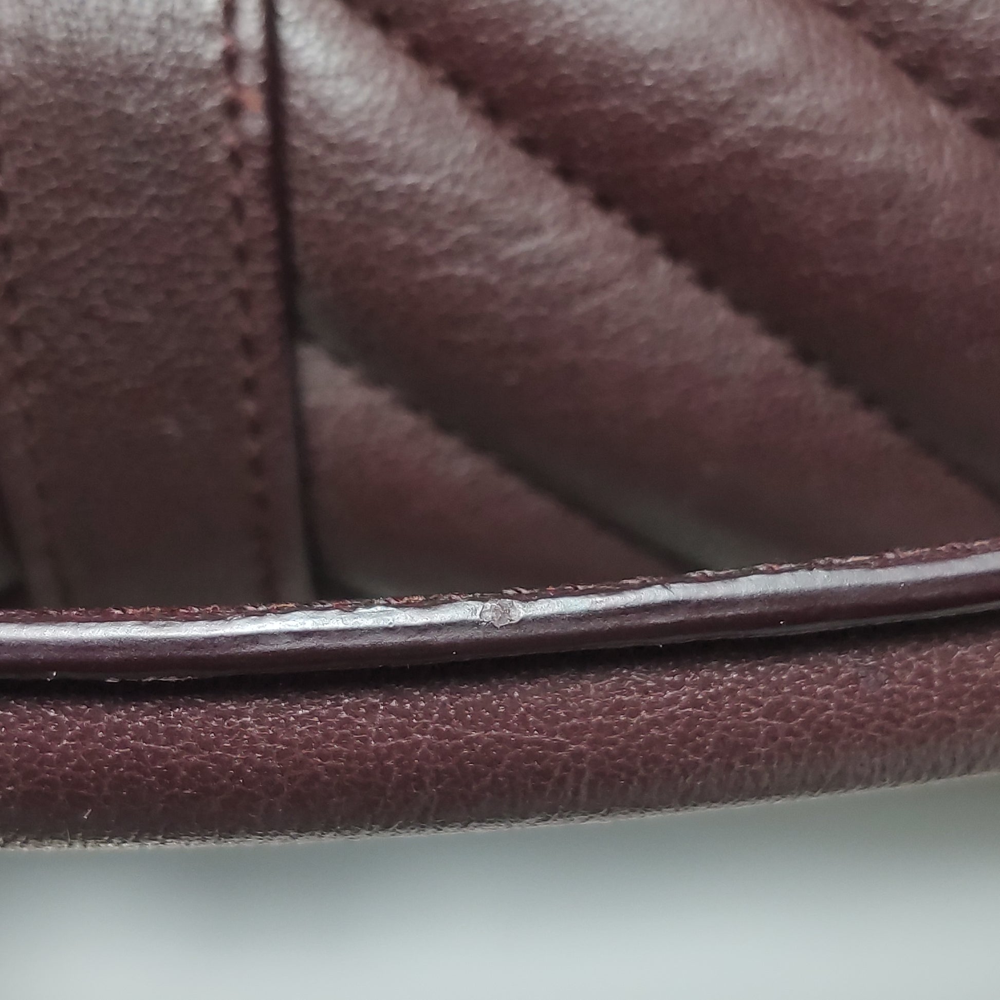 Saint Laurent College Medium Chevron Burgundy