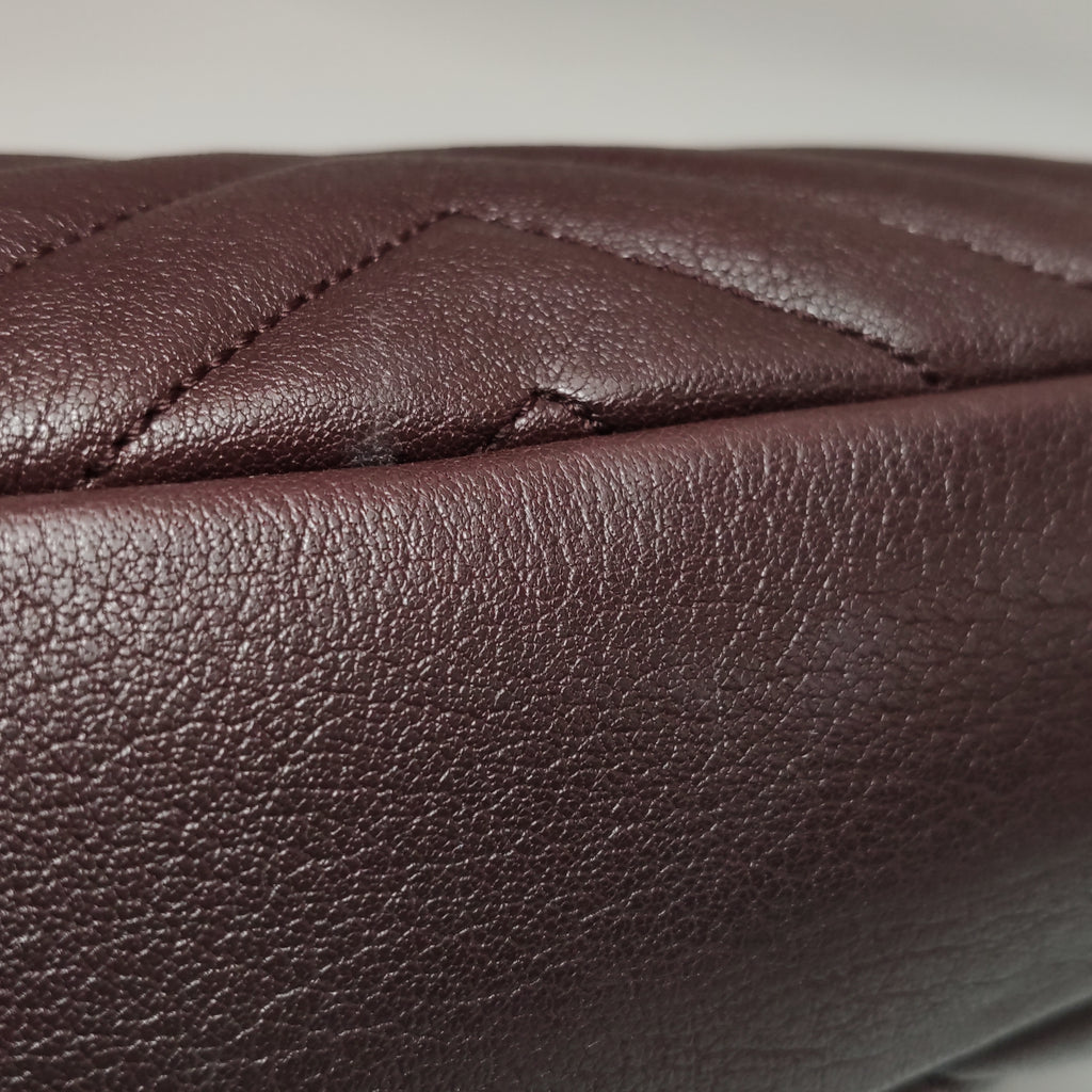 Saint Laurent College Medium Chevron Burgundy
