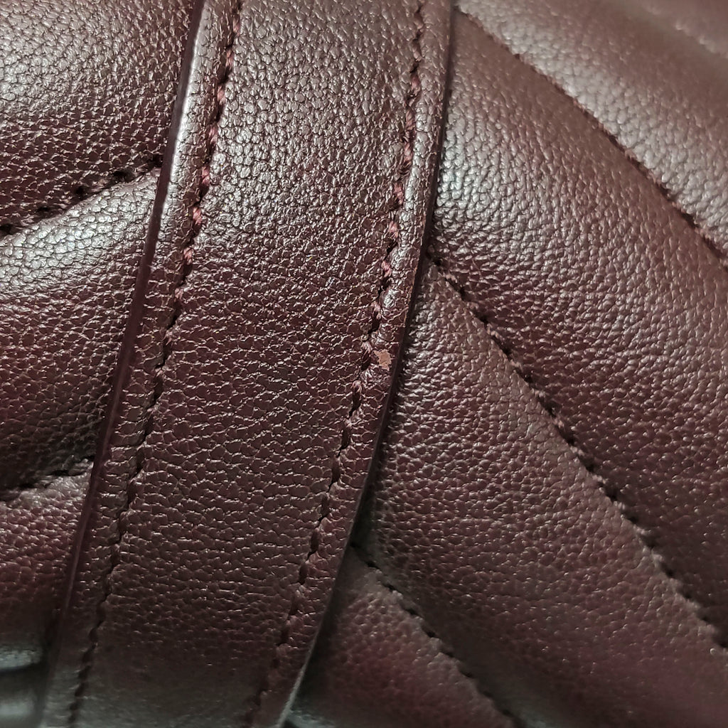 Saint Laurent College Medium Chevron Burgundy