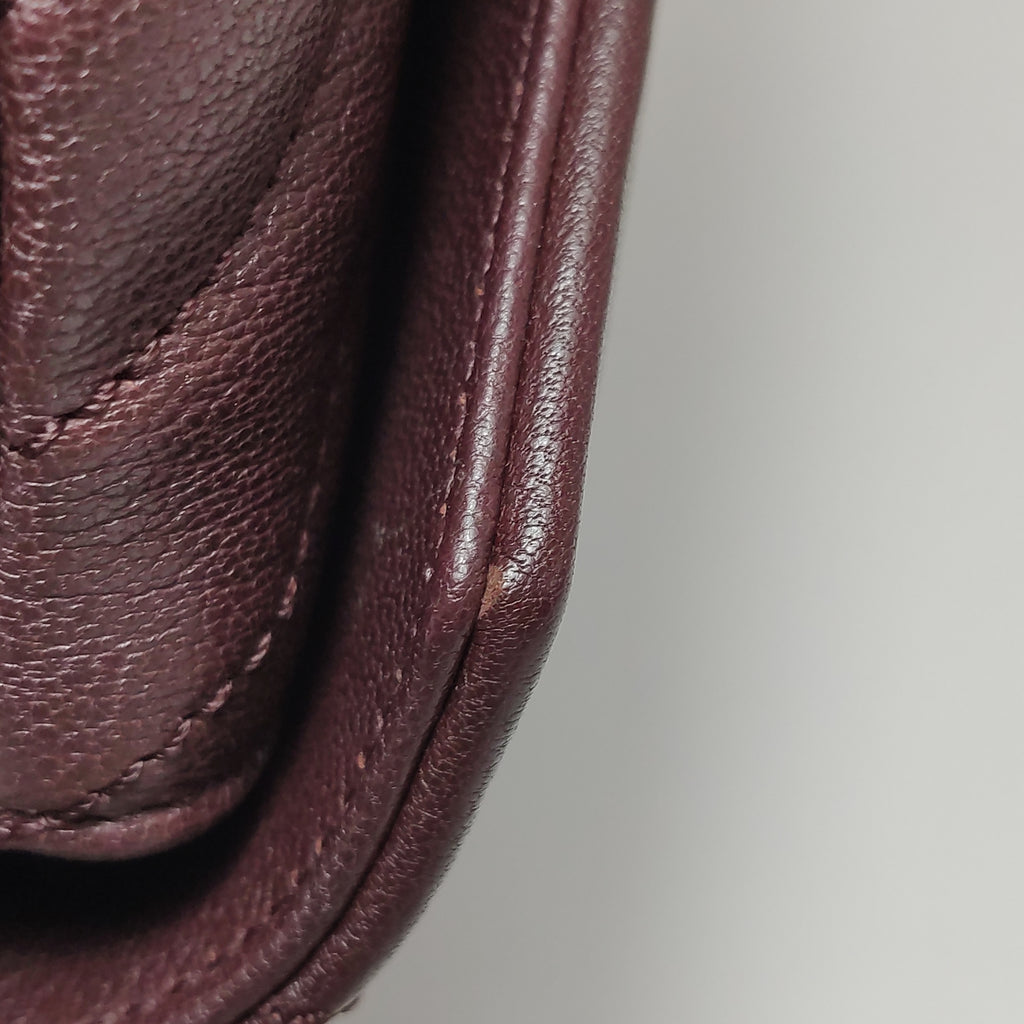 Saint Laurent College Medium Chevron Burgundy