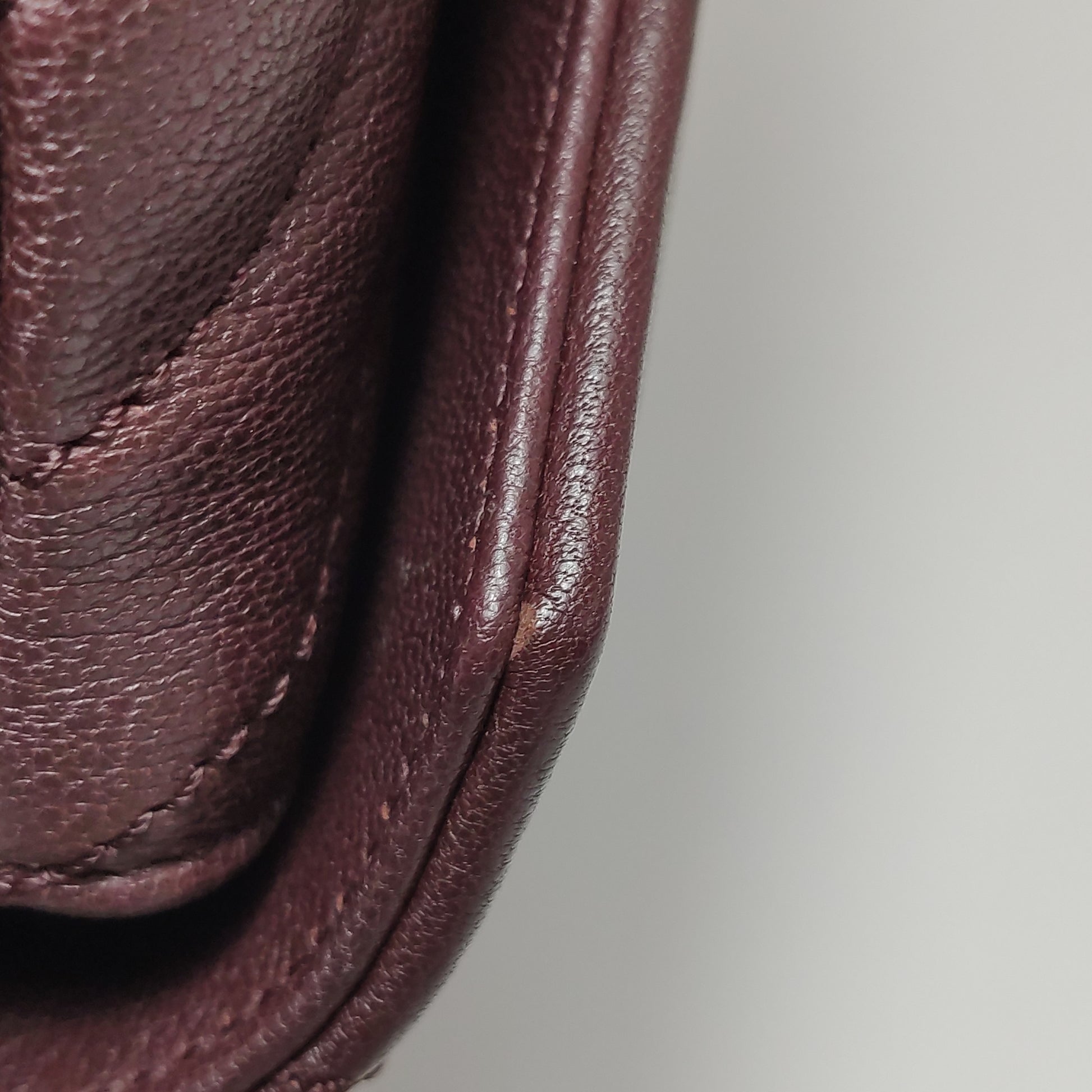 Saint Laurent College Medium Chevron Burgundy