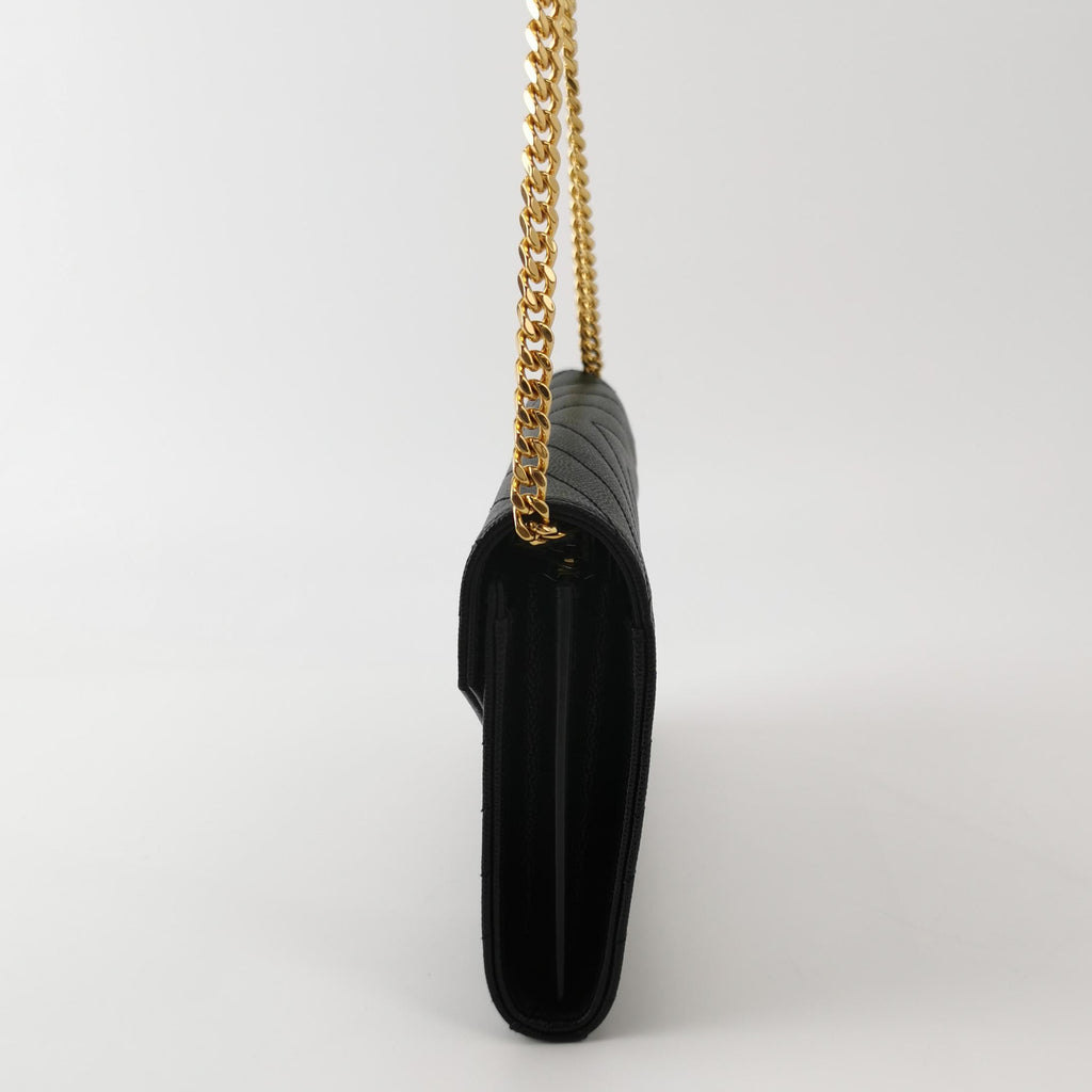Saint Laurent Wallet on Chain Large Black GHW