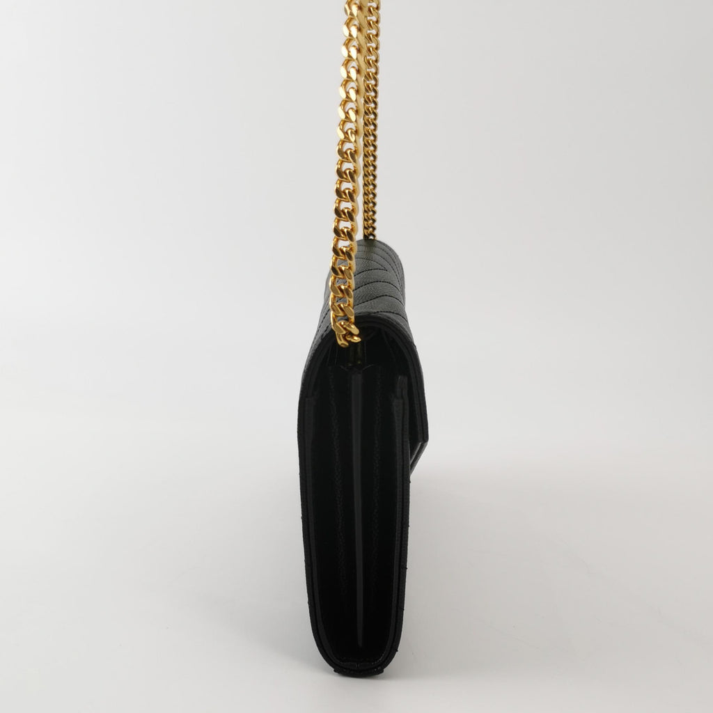 Saint Laurent Wallet on Chain Large Black GHW