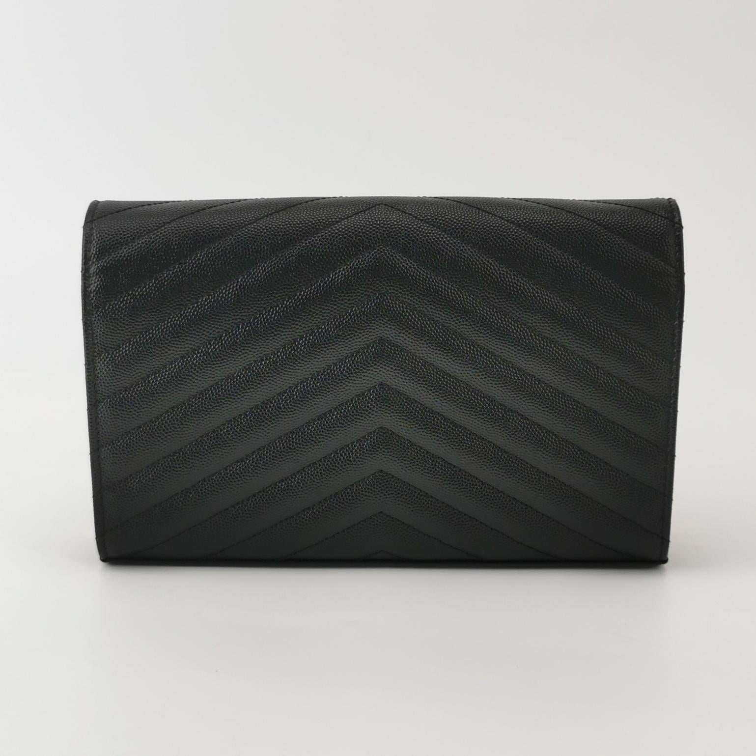 Saint Laurent Wallet on Chain Large Black GHW