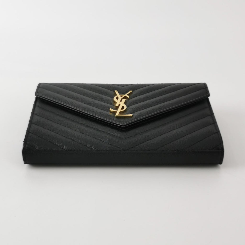 Saint Laurent Wallet on Chain Large Black GHW