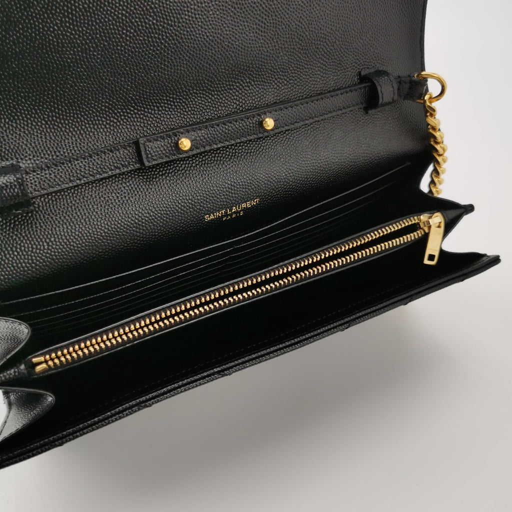 Saint Laurent Wallet on Chain Large Black GHW