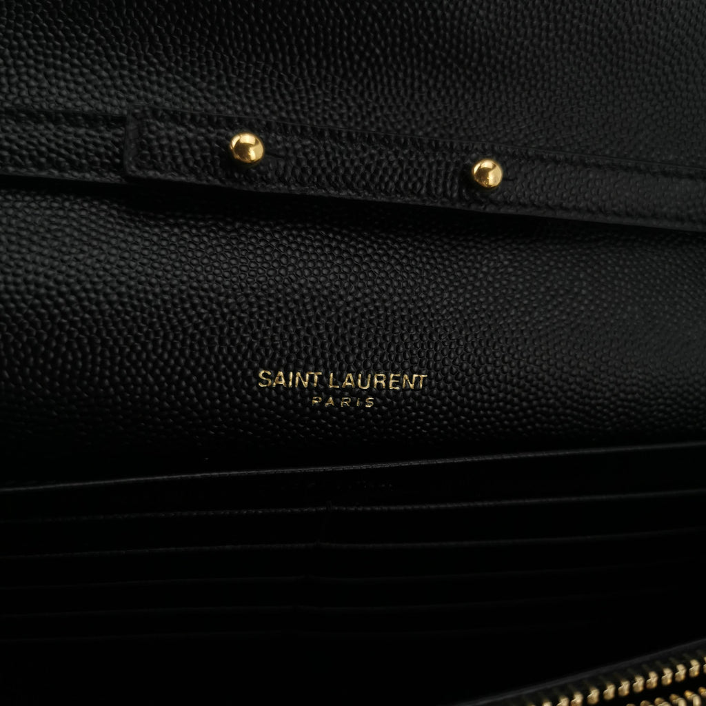 Saint Laurent Wallet on Chain Large Black GHW