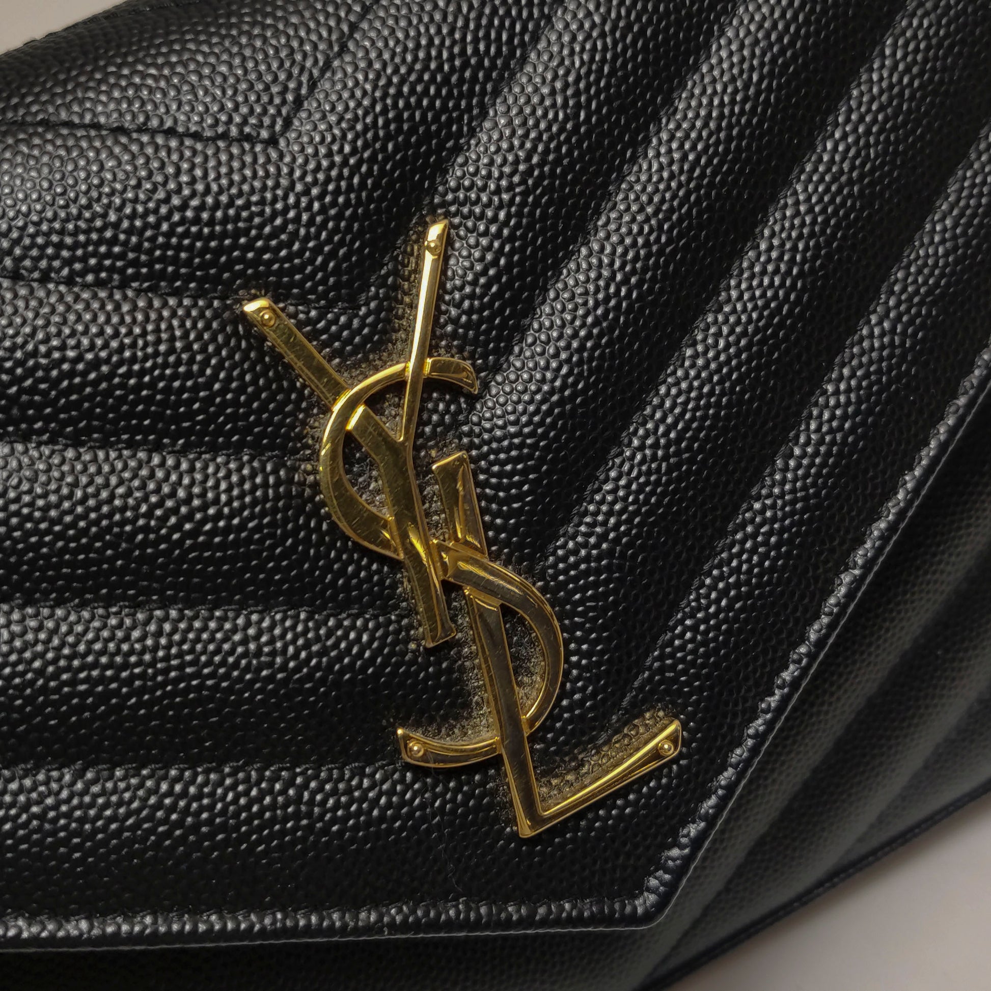 Saint Laurent Wallet on Chain Large Black GHW