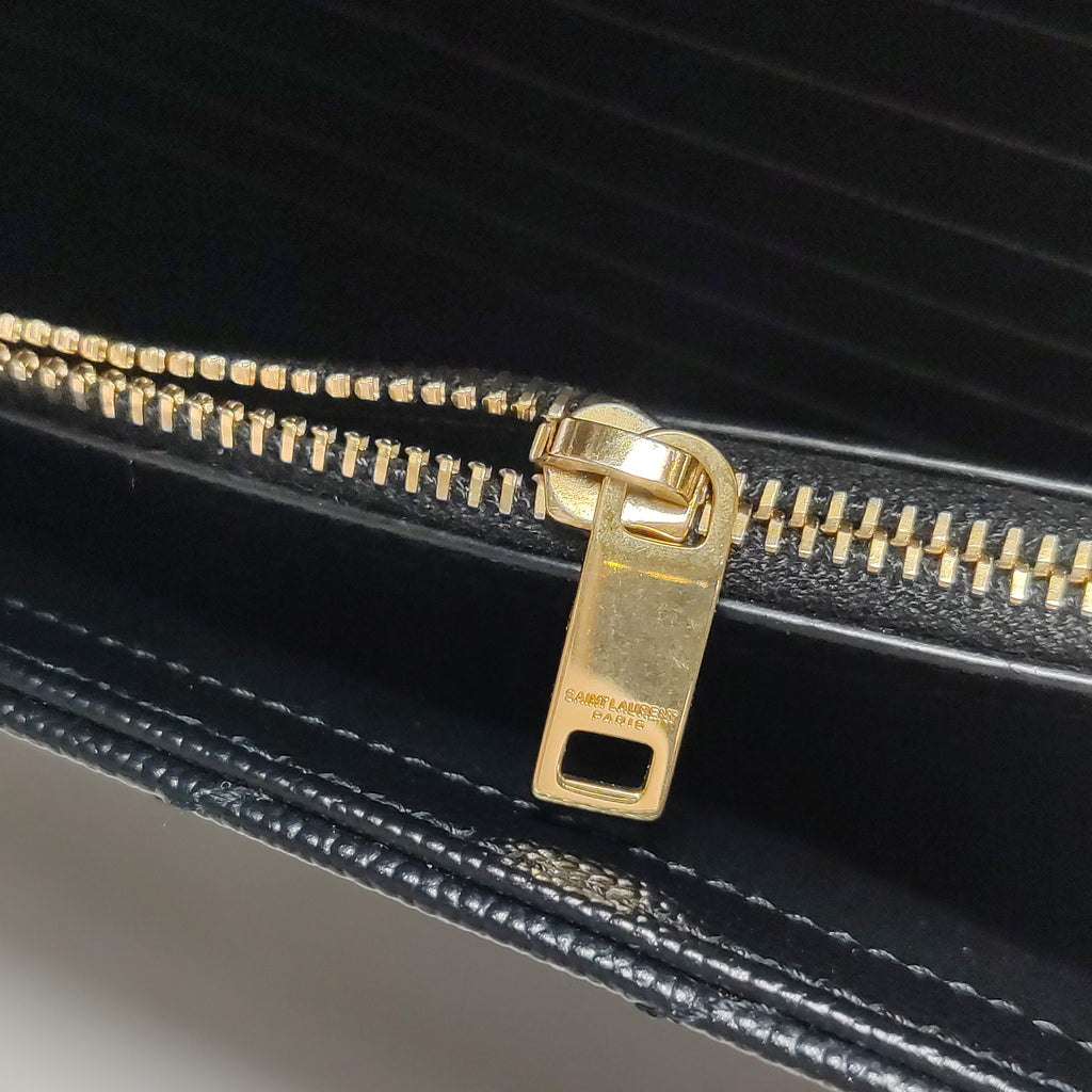 Saint Laurent Wallet on Chain Large Black GHW