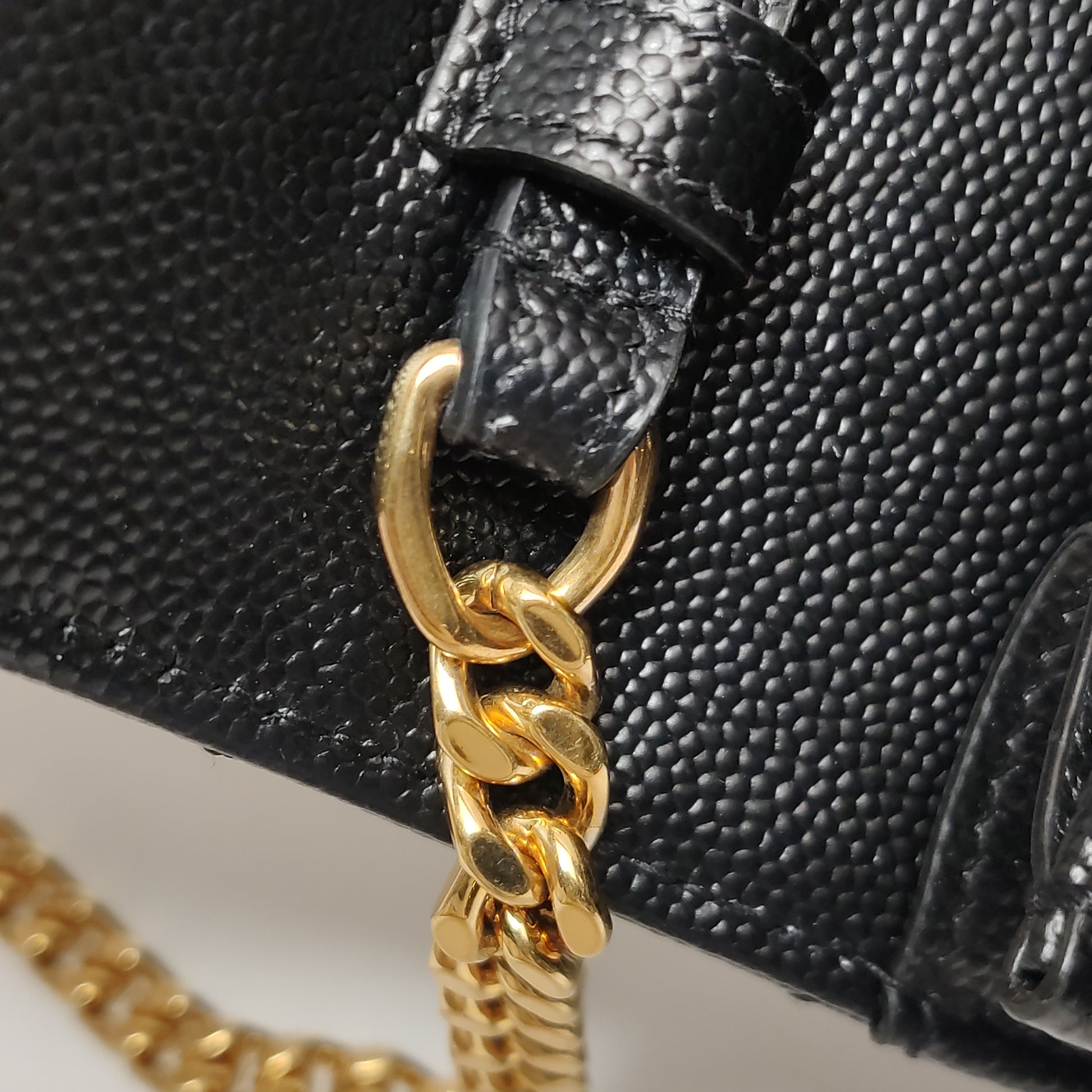 Saint Laurent Wallet on Chain Large Black GHW