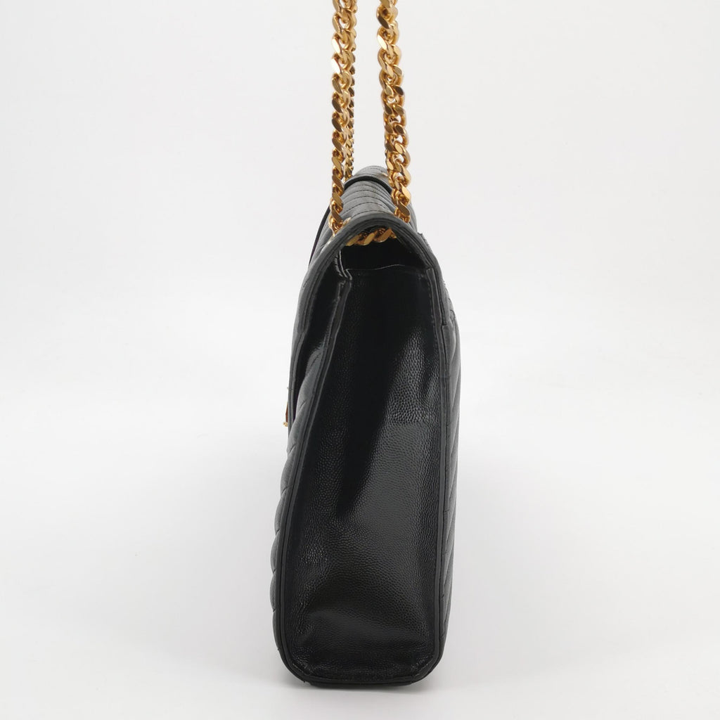 Saint Laurent Chevron Grain de Poudre Envelope Satchel