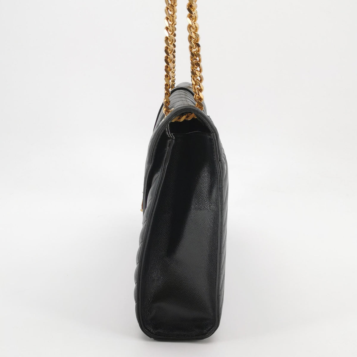 Saint Laurent Chevron Grain de Poudre Envelope Satchel