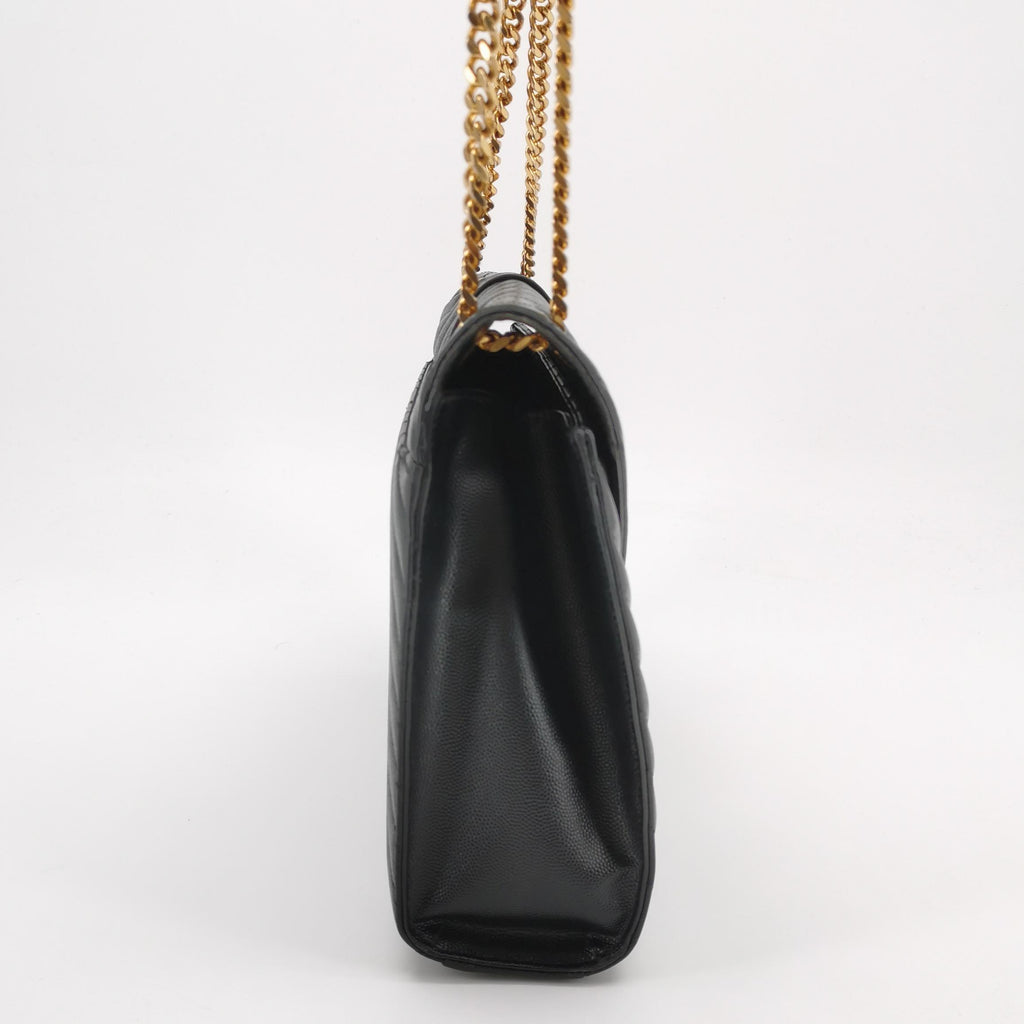 Saint Laurent Chevron Grain de Poudre Envelope Satchel