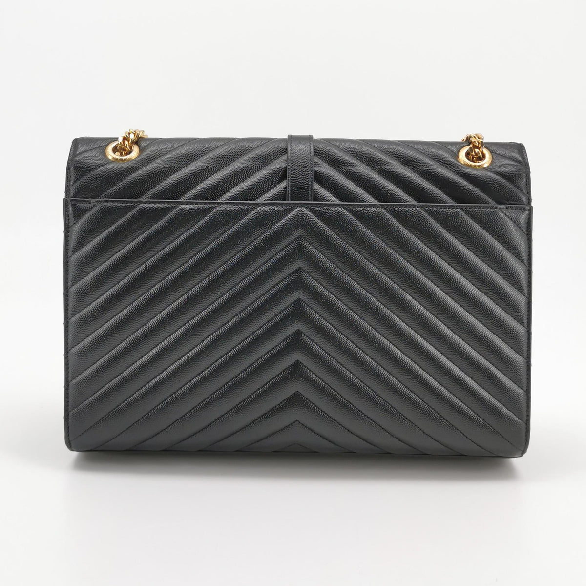 Saint Laurent Chevron Grain de Poudre Envelope Satchel