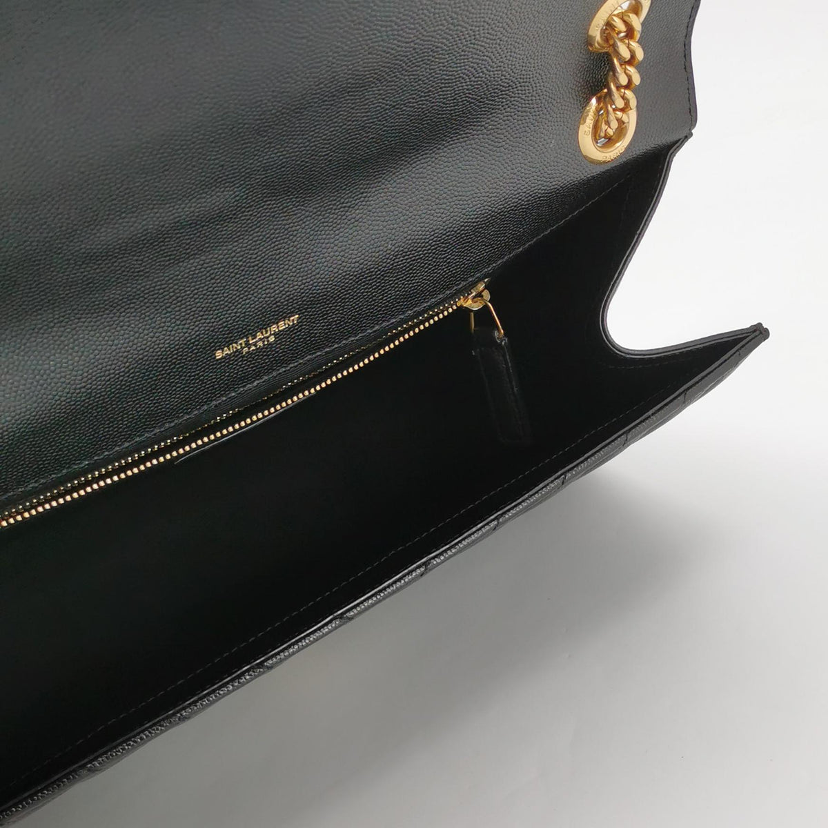 Saint Laurent Chevron Grain de Poudre Envelope Satchel