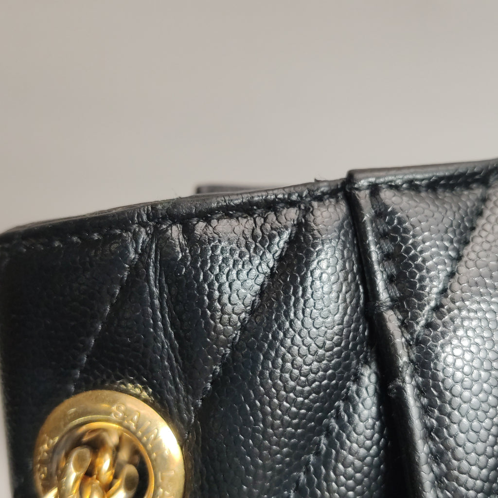 Saint Laurent Chevron Grain de Poudre Envelope Satchel